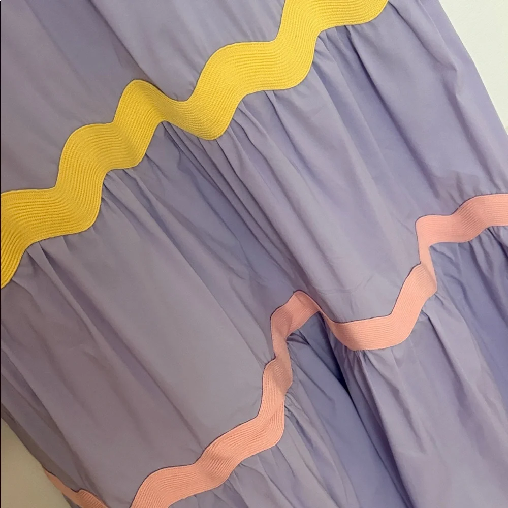 CeliaB Colorful Midi Dress with Ric Rac Ruffle Details - Picture 4 of 5